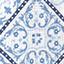 Print Camp Shirt - Blue/White Mosaic