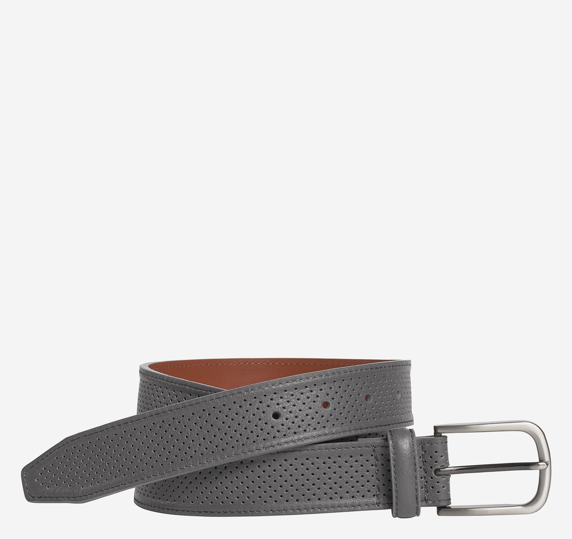 Soft Perforated Leather Belt image number null