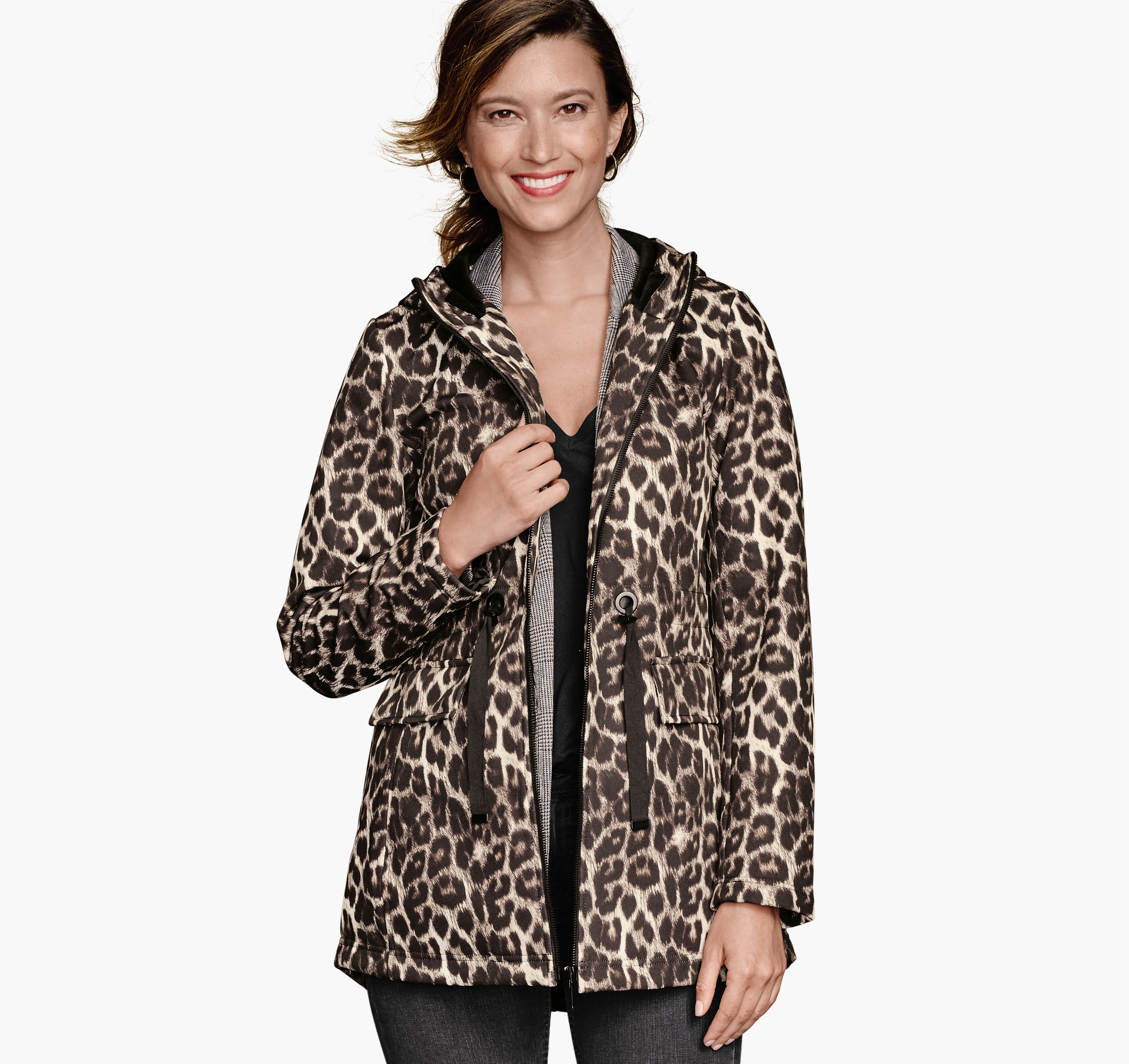 Animal-Print Soft Shell Jacket image number null