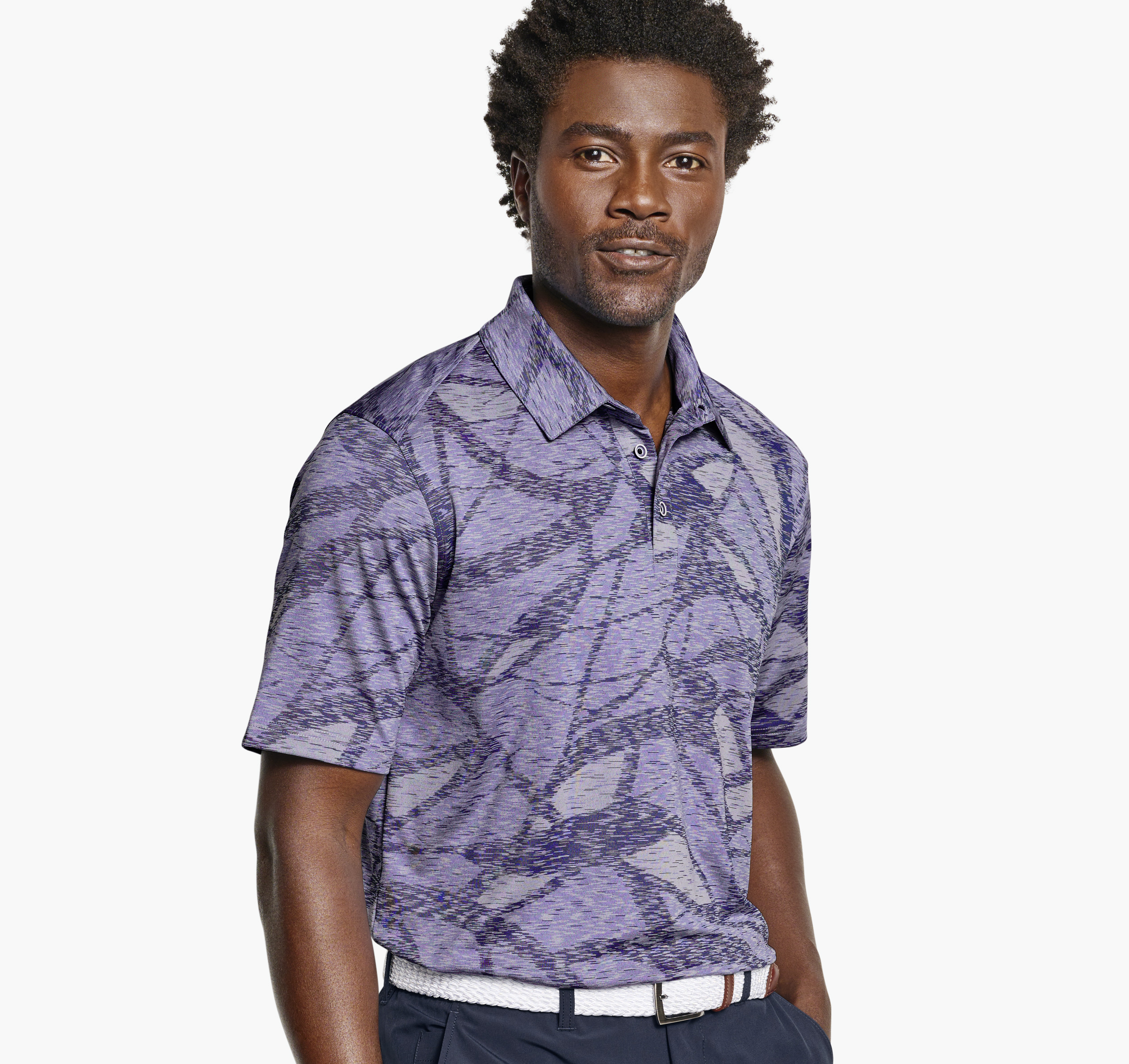 Purple performance polo sales
